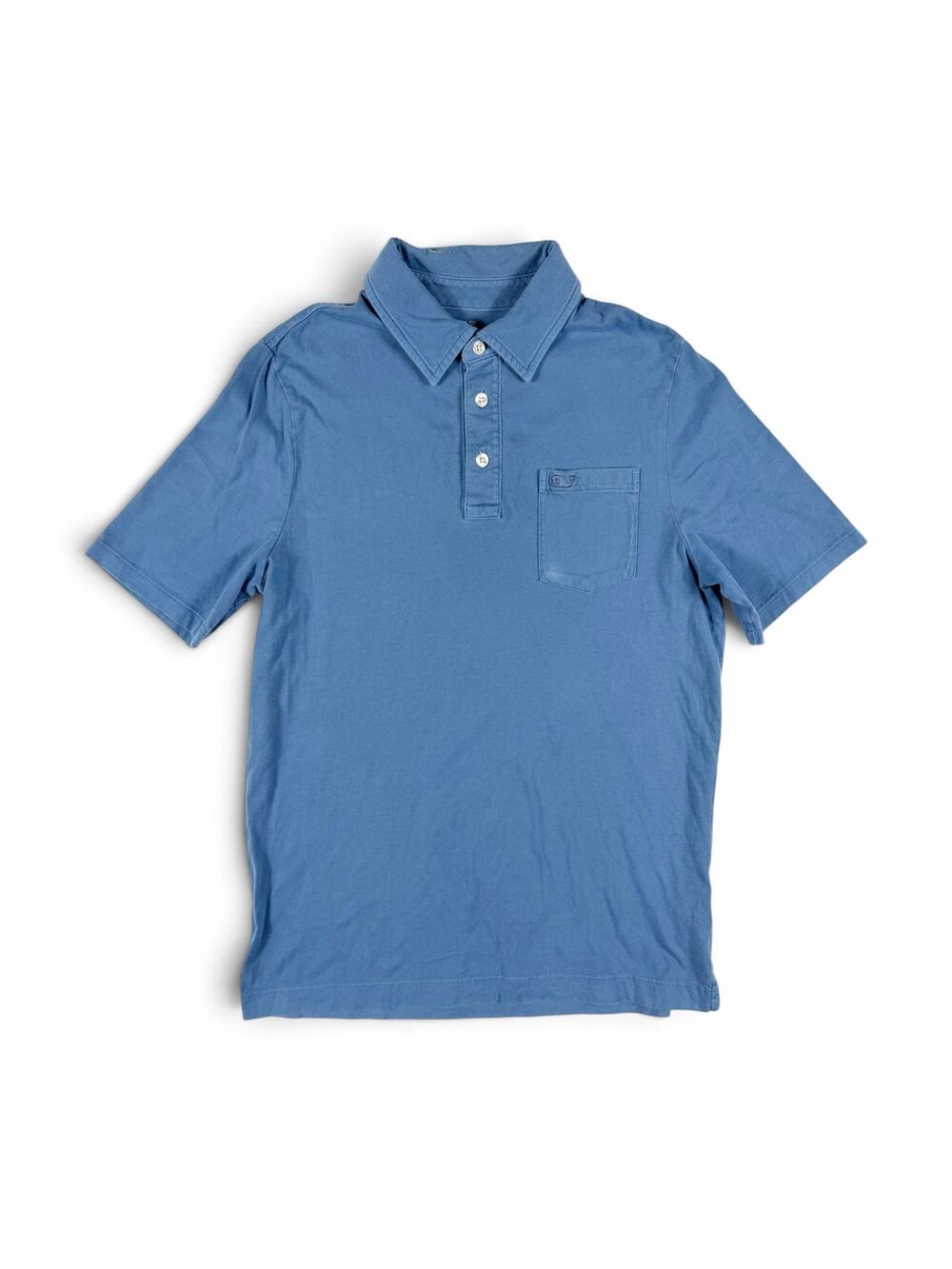 Vineyard Vines Edgartown Polo Shirt Blue Pima Cotton Pocket Boys Size 16
